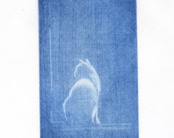 Engraving"Ghost". Ghost. mezzotint. Black way. Engraving cat. Cats. Printmaking. Prints and etchings.