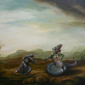Öl auf Leinwand &quot;St. George&quot;, Ölgemälde Ölgemälde, Landschaft, malen, Leinwand, Kunst, Kunst, moderne Kunst