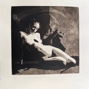 Original etching &quot;A fleeting vision&quot;, hand printed, numbered and signed.