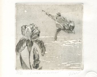 original engraving "still late" andching