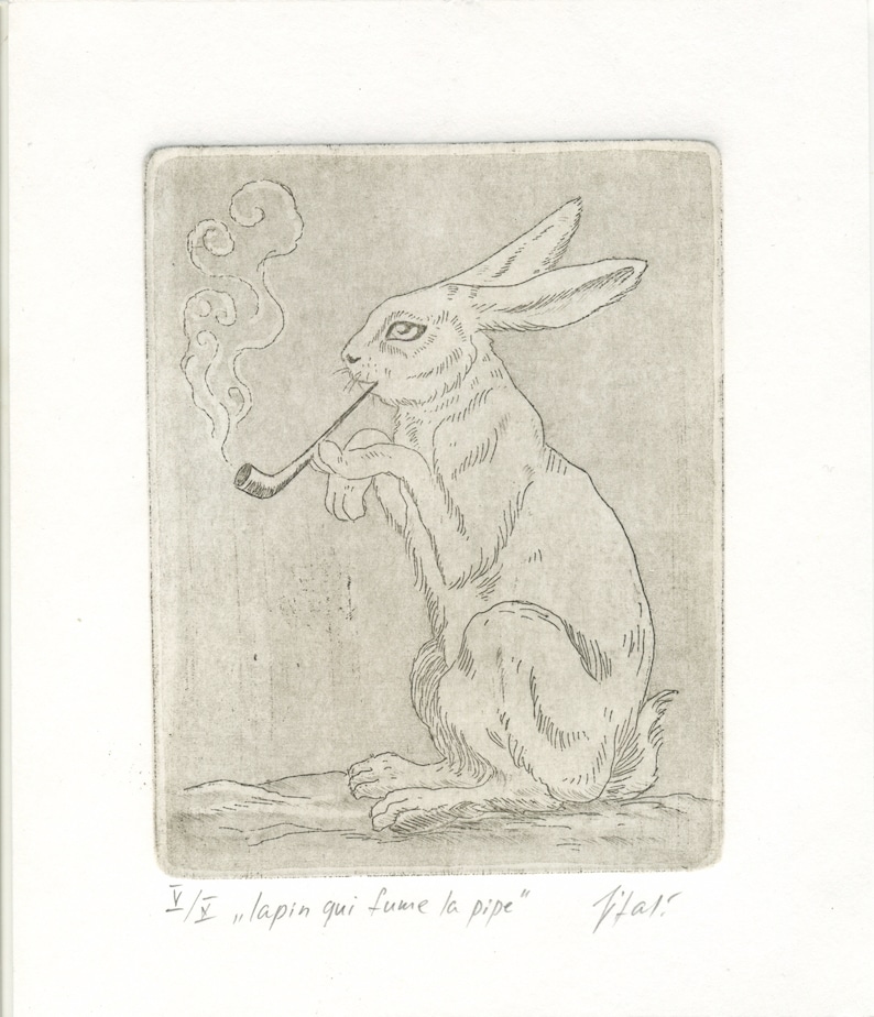 Engraving Rabbit Smoking Pipe Etsy