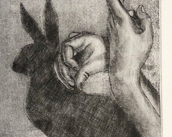Original engraving Follow the Rabbit. Follow the rabbit .Alice’s Adventures in Wonderland .Alice’s Adventures in Wonderland etching