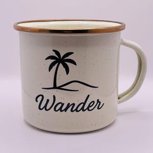 Wander Enamel Mug, Custom Enamel Mug, Personalized Mug, Personalized Cup, Custom Mug, Custom Cup, Enamel Mug, Camping Mug
