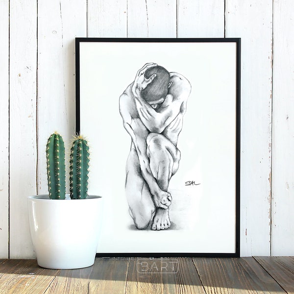 Male Body Sketch, Male Body Art, Wall Art, Sketch, Man Body Art, Nude Art, Minimalist Wall Art, Nude Wall Art, Minimalist Sketch Print