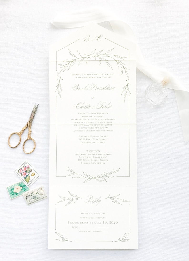 all in one wedding invitation botanical wedding invitations seal and send rustic weddings greenery wedding invitations greenery wedding