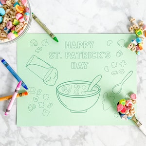 St Patricks Day Printable Placemat St Patricks Day Coloring - Etsy