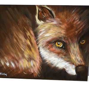 Shy Fox Note Card