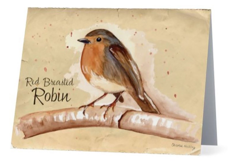 Red Breasted Robin Note Card image 1