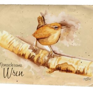 Monochrome Wren Note Card