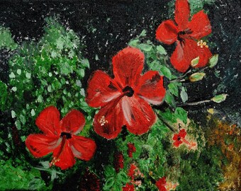 Gåvor till högtiderna,, Konsttryck för vardagsrum, abstrakta blommålningar, akrylblommålning, naturmålningar, 4027