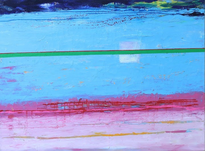 ご自宅に最適なギフト、ブルーシリーズ、アクリル絵の具雰囲気のある