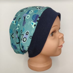 Hat for boys, beanie, grows with the child, excavator, construction site, vehicles