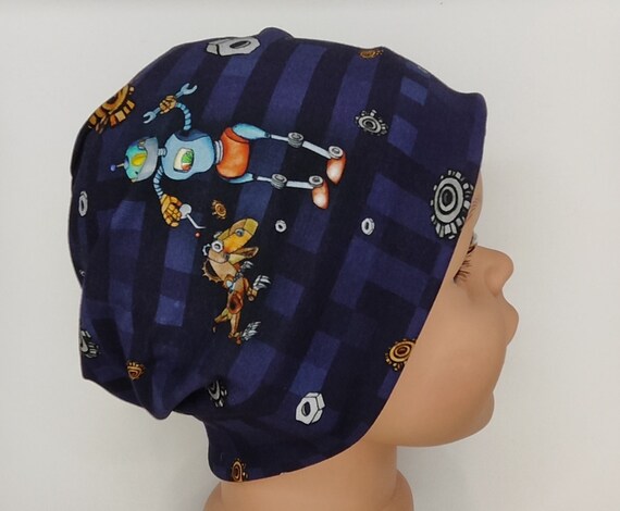 Hat for Boys, Beanie, Custom Size, Grows With the Child, Robot