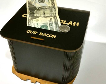 Large Sized Personalized Wooden Piggy Bank
