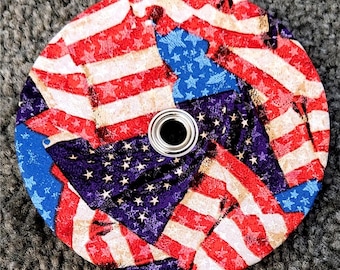 Handmade Card holders  5.75" Circle fabric disc Playing Card Holders Custom themes upon request