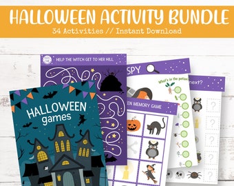 Halloween Activity Bundle | Preschool Activities | Halloween Printable Games | Halloween Family Fun | Halloween Games | Halloween Party