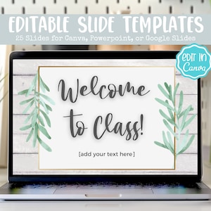 EDITABLE Slide Template | Farmhouse| Teacher Resources | Virtual Learning | Canva Template | PowerPoint Template | Google Slides Template