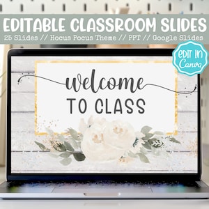 EDITABLE Classroom Slides Template | Winter Slides | Christmas PowerPoint Template | Teacher Resources | Canva Template | Google Slides