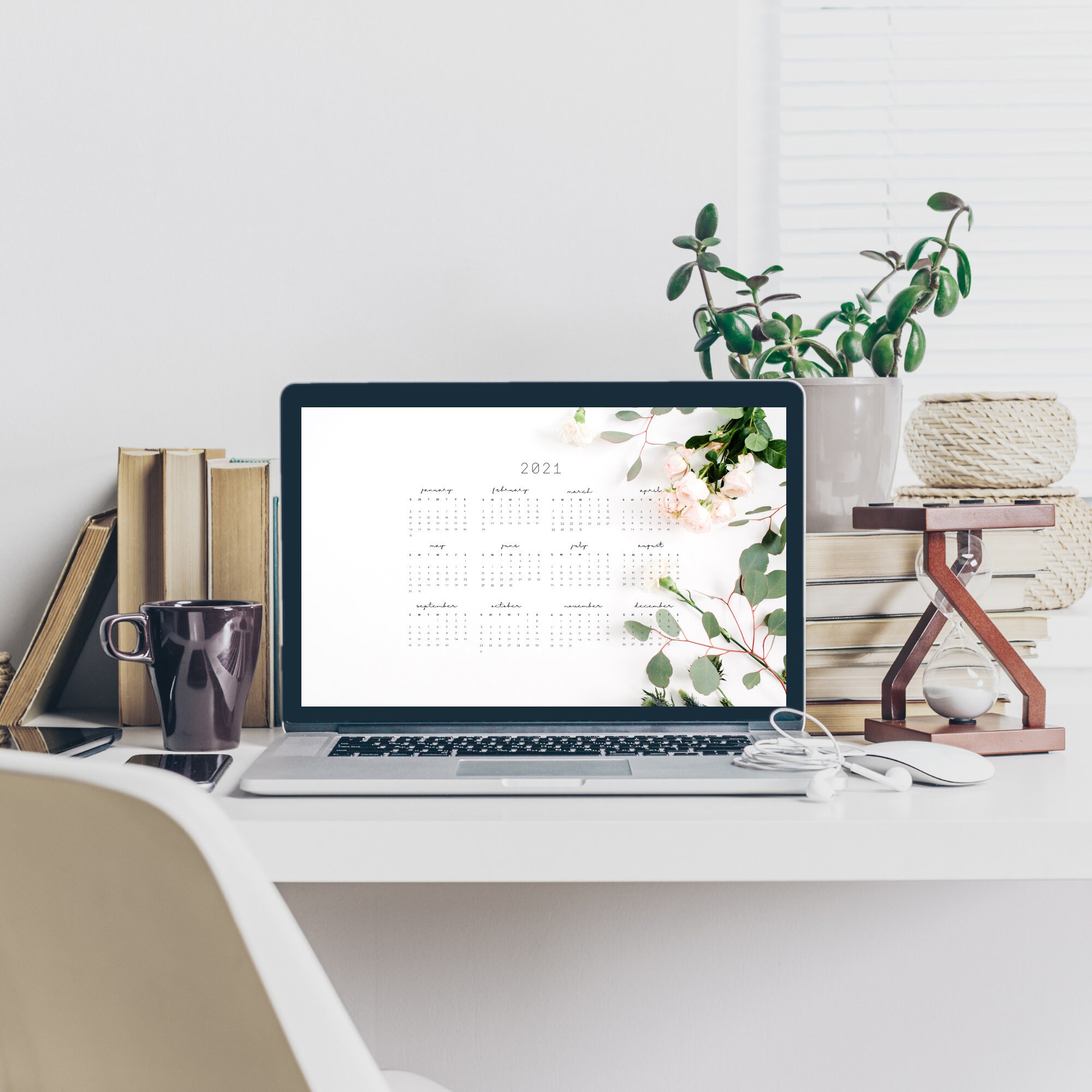 Set of 5 Floral Teacher Desktop Wallpapers Printable Etsy