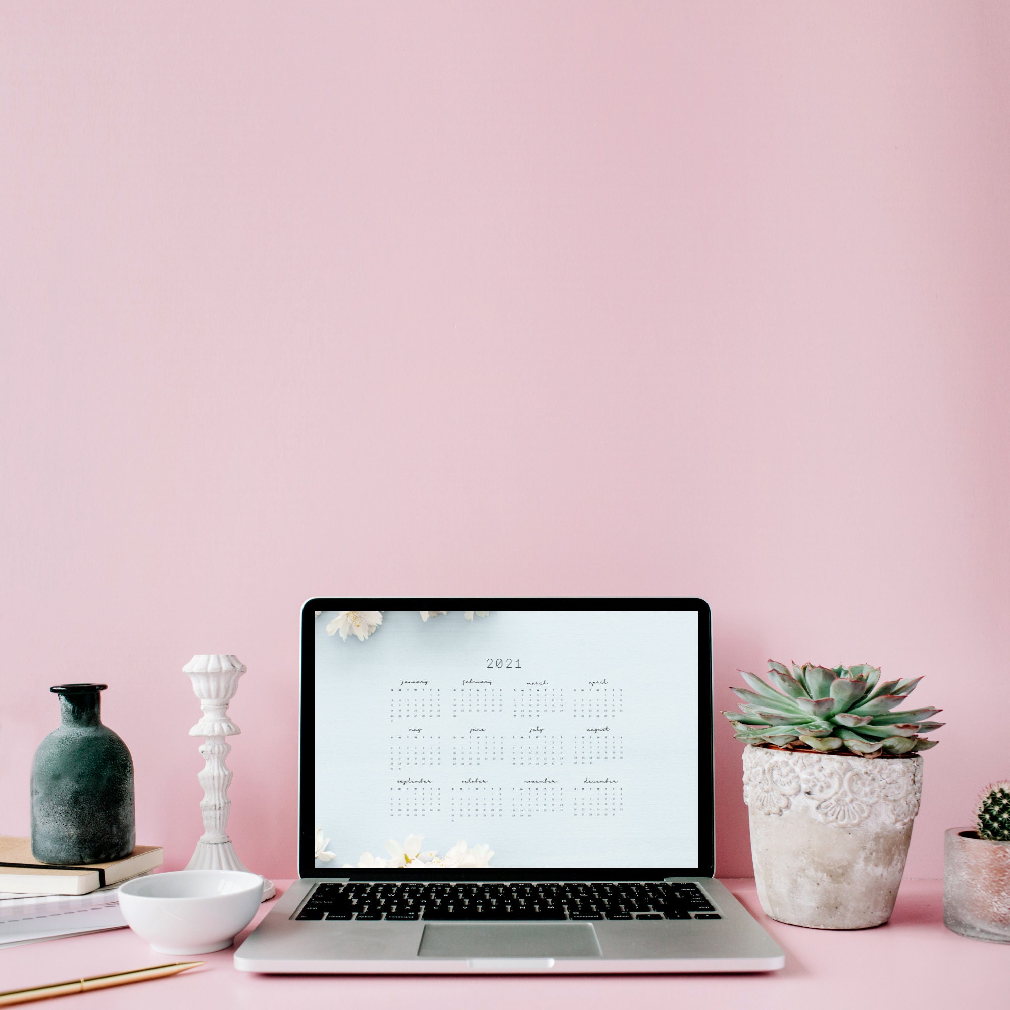 Set of 5 Floral Teacher Desktop Wallpapers Printable Etsy
