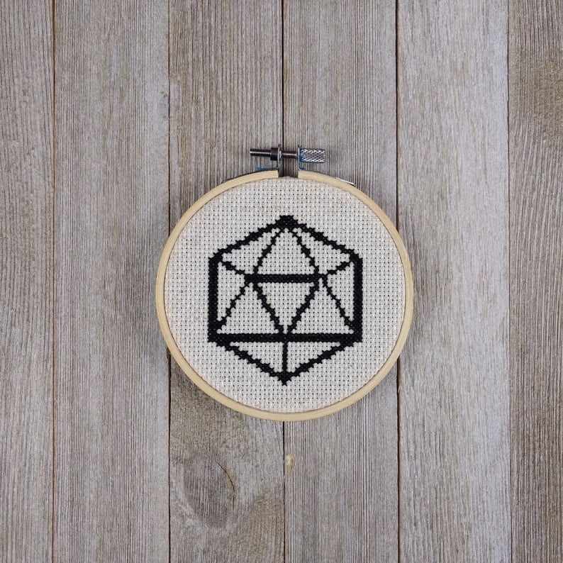 D20 Cross Stitch Pattern Dungeons and Dragons Cross Stitch | Etsy