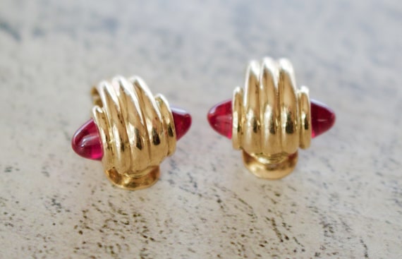 18k Heavy Solid Gold Ruby. Exquisite Solid 18k Go… - image 3