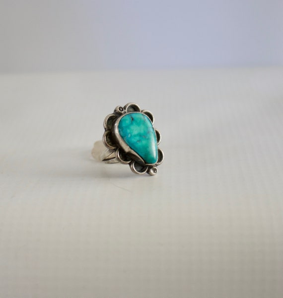 Handmade Turquoise Ring and Silver. View 3