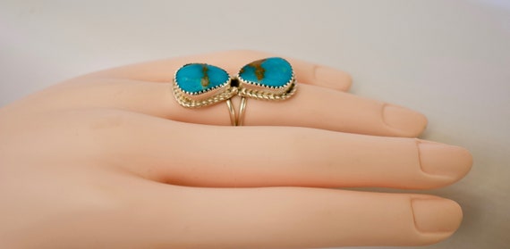 Exquisite, Handmade Arizona Turquoise Ring Set In… - image 8