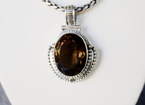 Handcrafted Sterling Silver. Smoky Quartz. Beauti… - image 1