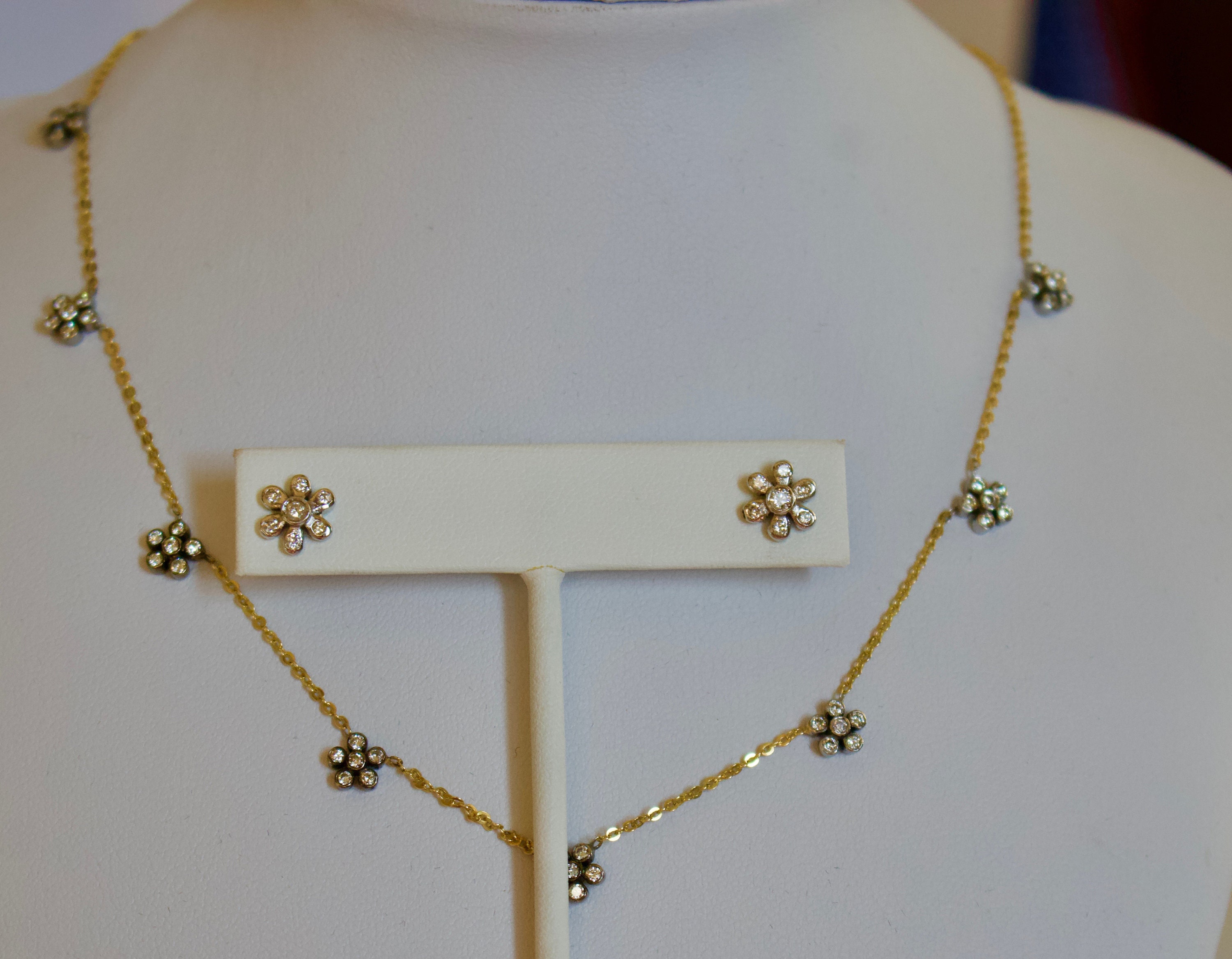 agete⭐︎18k diamond necklace Auth agete Necklace Diamond 0.07ct Star 18K 750 Yellow Gold