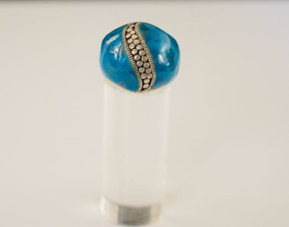 Gorgeous Sterling Silver with Turquoise Ring Size… - image 1