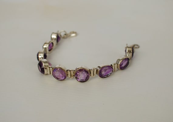 Sterling Silver. Amethyst. Beautiful Sterling Silver and Genuine Amethyst Bracelet.