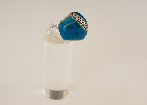 Gorgeous Sterling Silver with Turquoise Ring Size… - image 2