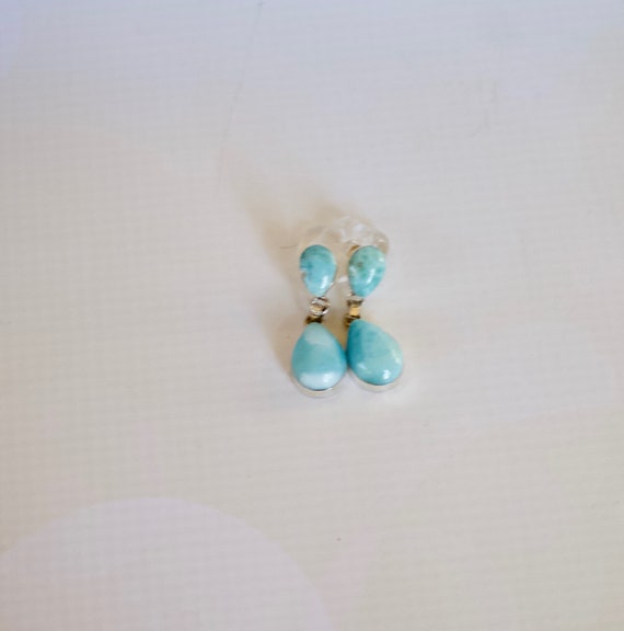 Beautiful Larimar Earrings Set In Sterling Silver. - image 4