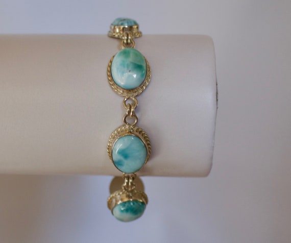 Beautiful Larimar and Sterling Silver Bracelet.