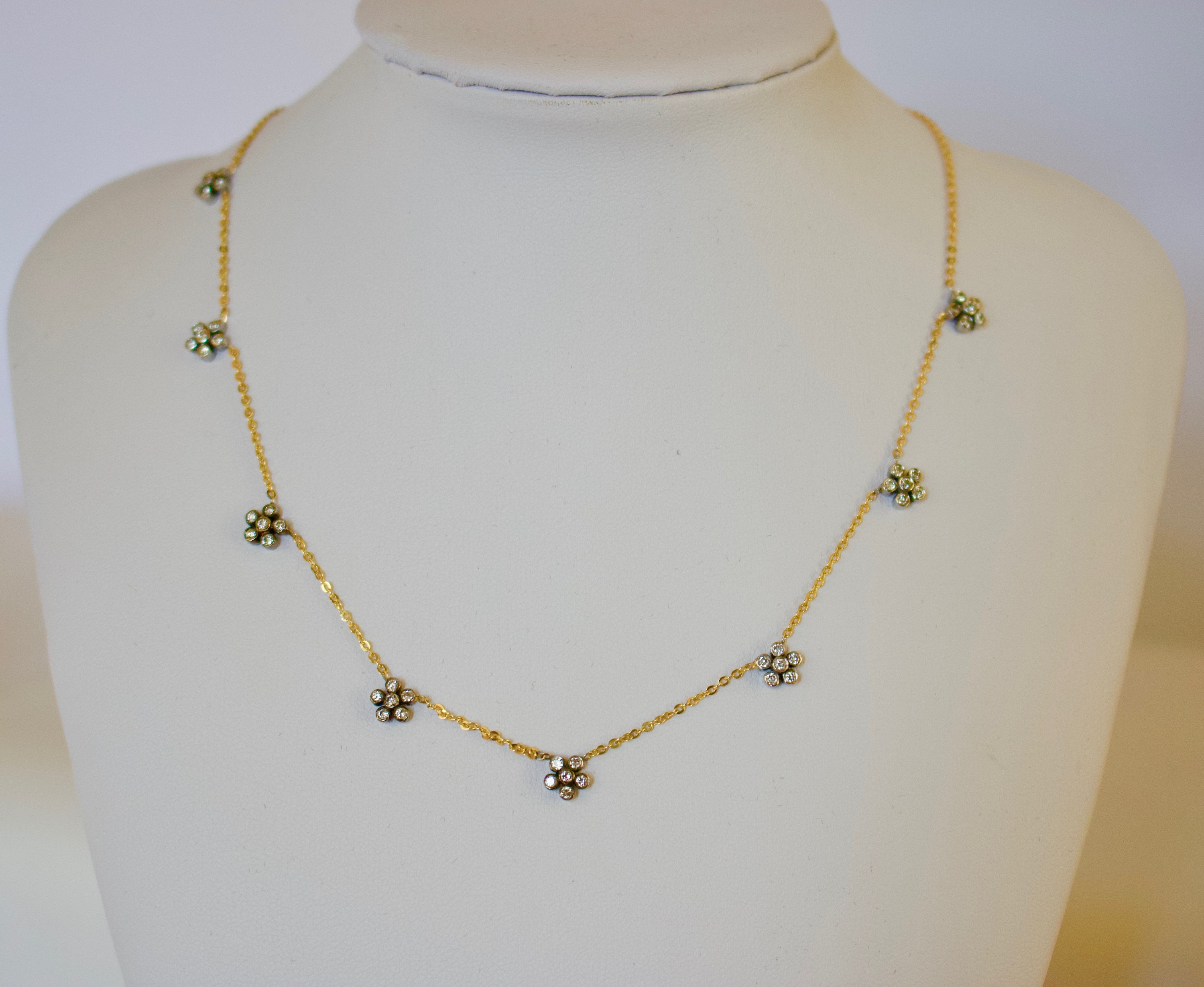 agete⭐︎18k diamond necklace Auth agete Necklace Diamond 0.07ct Star 18K 750 Yellow Gold