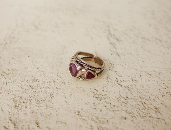 Sterling Silver. Amethyst. Garnet. Artful, Handma… - image 2