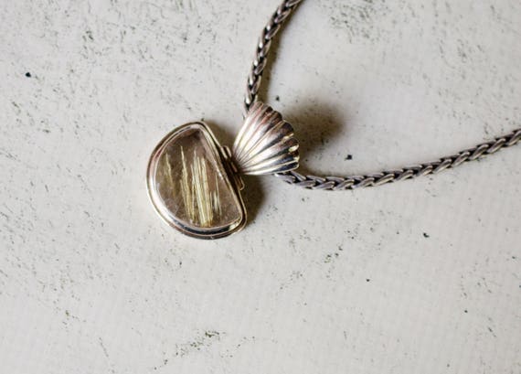 Sterling Silver. Rutile Quartz. Beautiful Sterling Silver with Rutile Quartz Pendant.