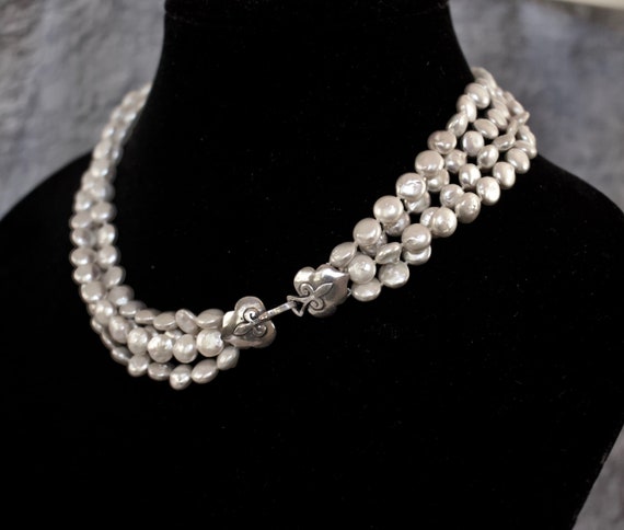 4 Strands of Beautiful 8 MM Round Hand Knotted Fresh Water  display picture 1
