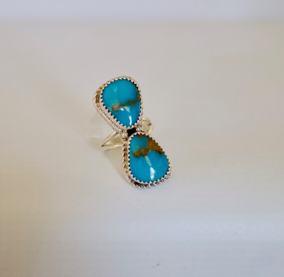 Exquisite, Handmade Arizona Turquoise Ring Set In… - image 1