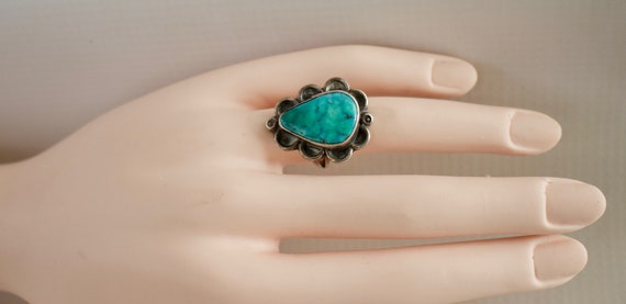 Handmade Turquoise Ring and Silver. View 6