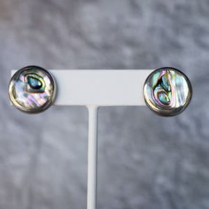 From Mexico. Beautiful Sterling Silver and Abalone Shell Earrings.