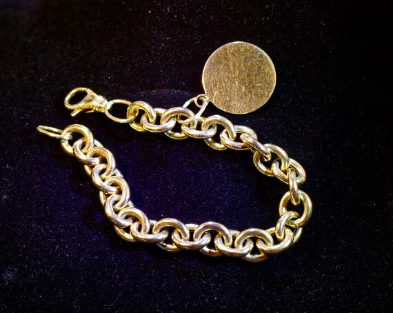 18k solid solid yellow gold chain with gold disc … - image 6
