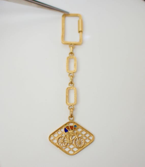 18k Italian Gold. A Rare, Exquisite, Luxury 18k Solid Italian Gold Keychain.