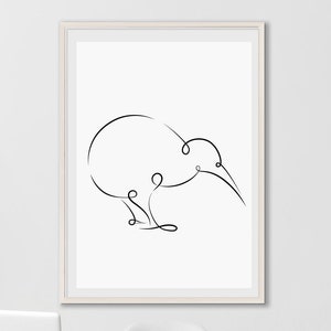 New Zealand art Kiwi hand drawn svg file cricut minimalist Digital Download Printable Decor Digital Print Wall Art Print poster gift