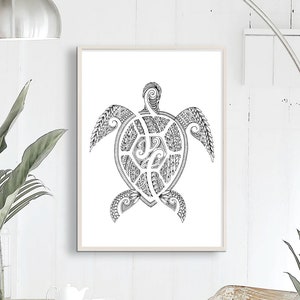 New Zealand Hand Drawn Polynesian New Guinea Samoa Tonga Fiji Tattoo Wall Art Digital Download Printable Decor Interior design