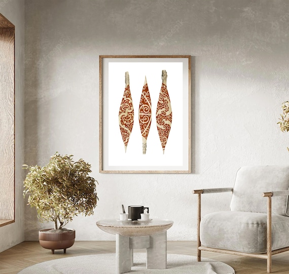 Maori Paddles Print: New Zealand Wall Art (Digital Download)