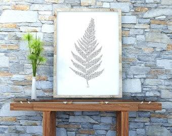 New Zealand Silver Fern, Digital Download, AVAILABLE IN MINUTES*!, Printable, Decor, Digital Print, Wall Art Print, Printable Poster