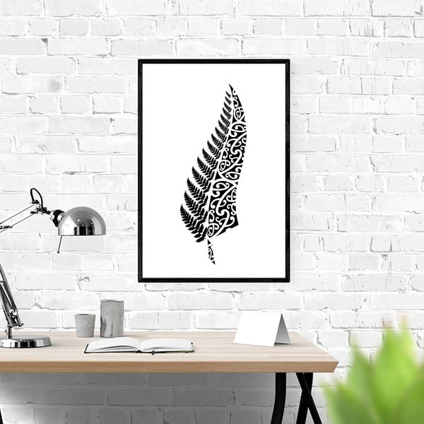 New Zealand kiwi fern all blacks svg file svg for Cricut Tattoo Digital instant Download Printable Wall Art Print Printable Poster