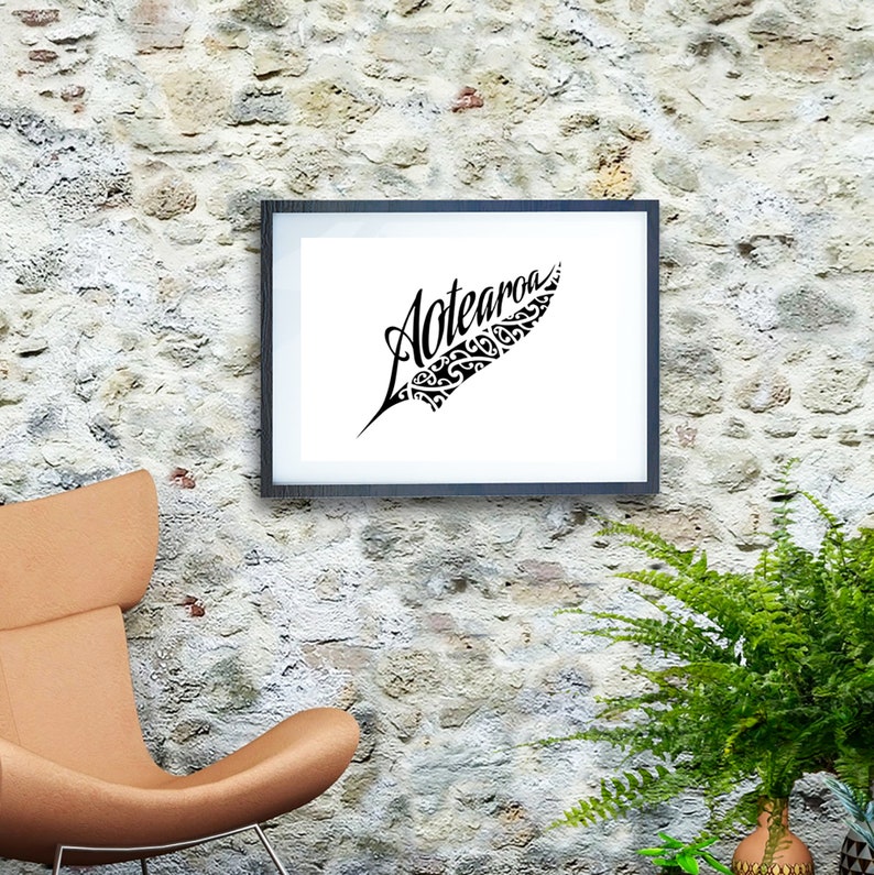 Silver Fern Print: Maori Tattoo Art, Aotearoa Design (digital Download ...